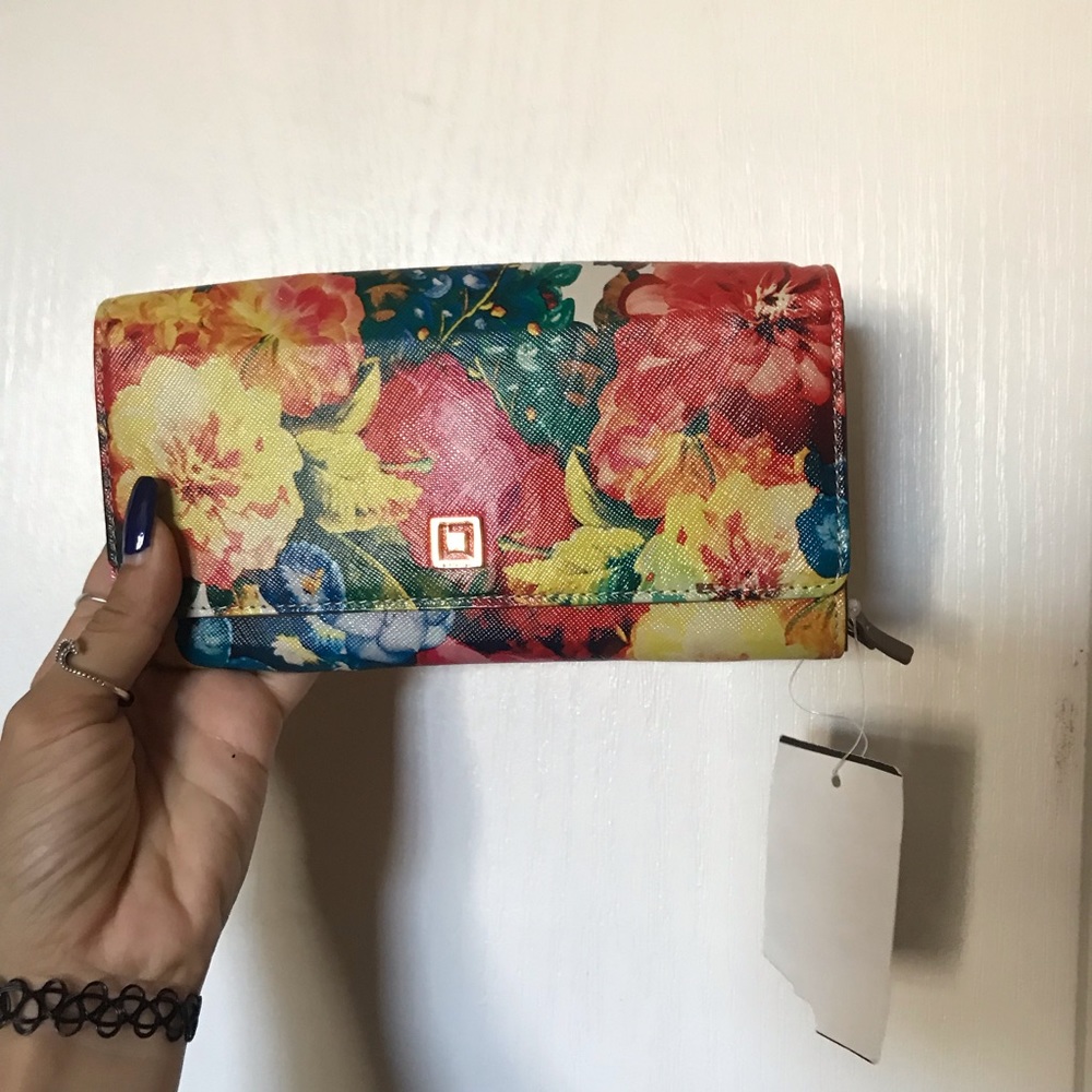 Bright color floral wallet